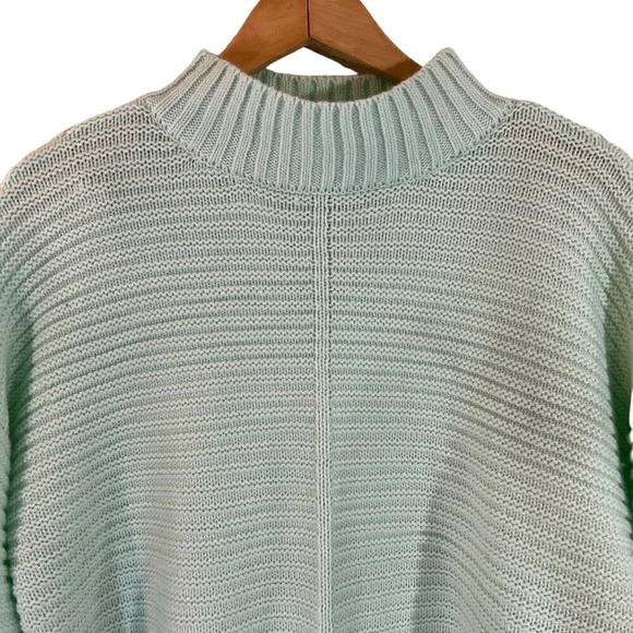 Apt. 9 Mint Textured Knit Sweater XL Mock Neck Long Sleeves Acrylic Side Slits - Picture 3 of 7